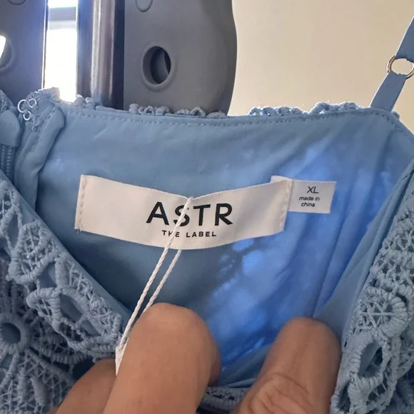 ASTR Lace Midi Dress in Blue - Picture 4 of 5